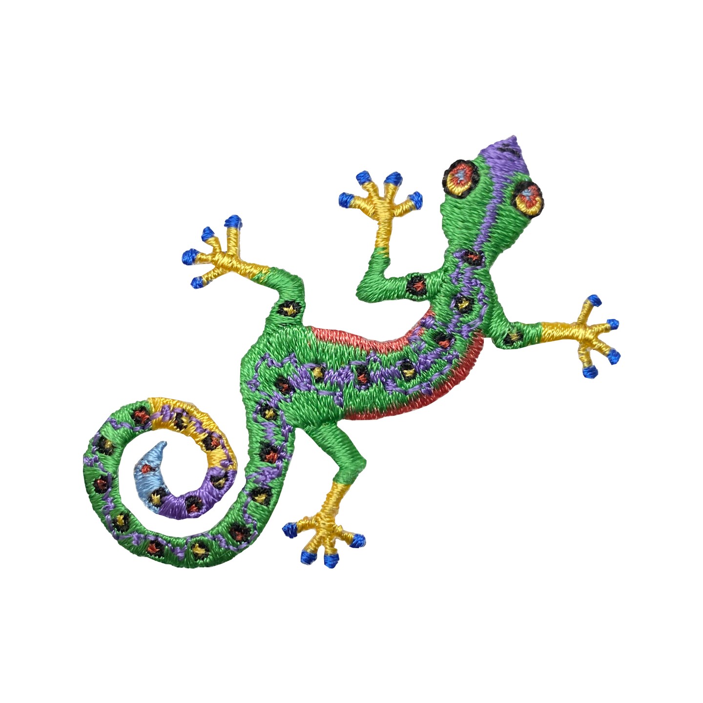 Caribbean-themed Green Gecko, Lizard, Embroidered, Iron on Patch