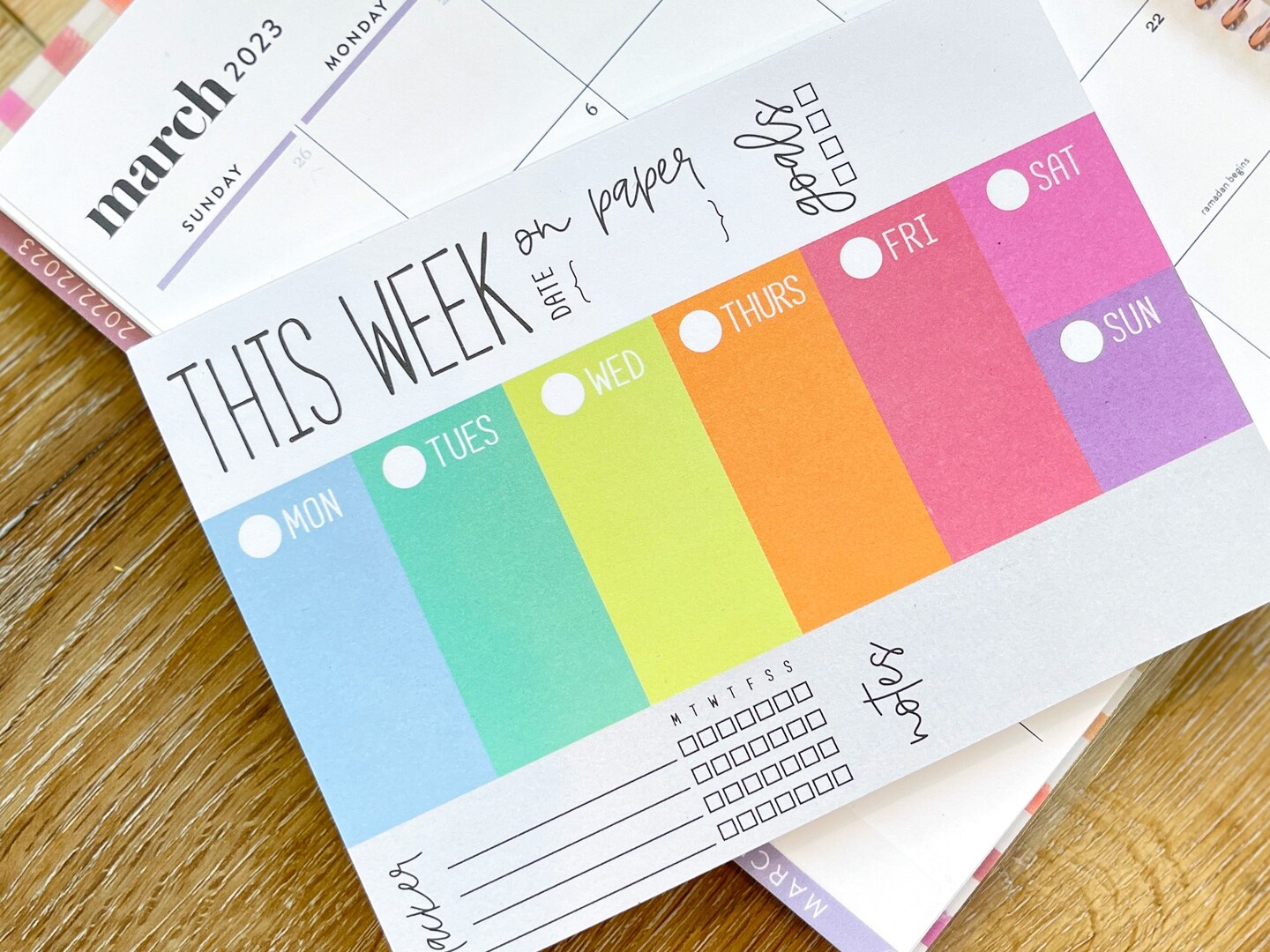 Weekly Dashboard Things To Do Rainbow Notepad - 7x5 Inches (*Notepad Only*)