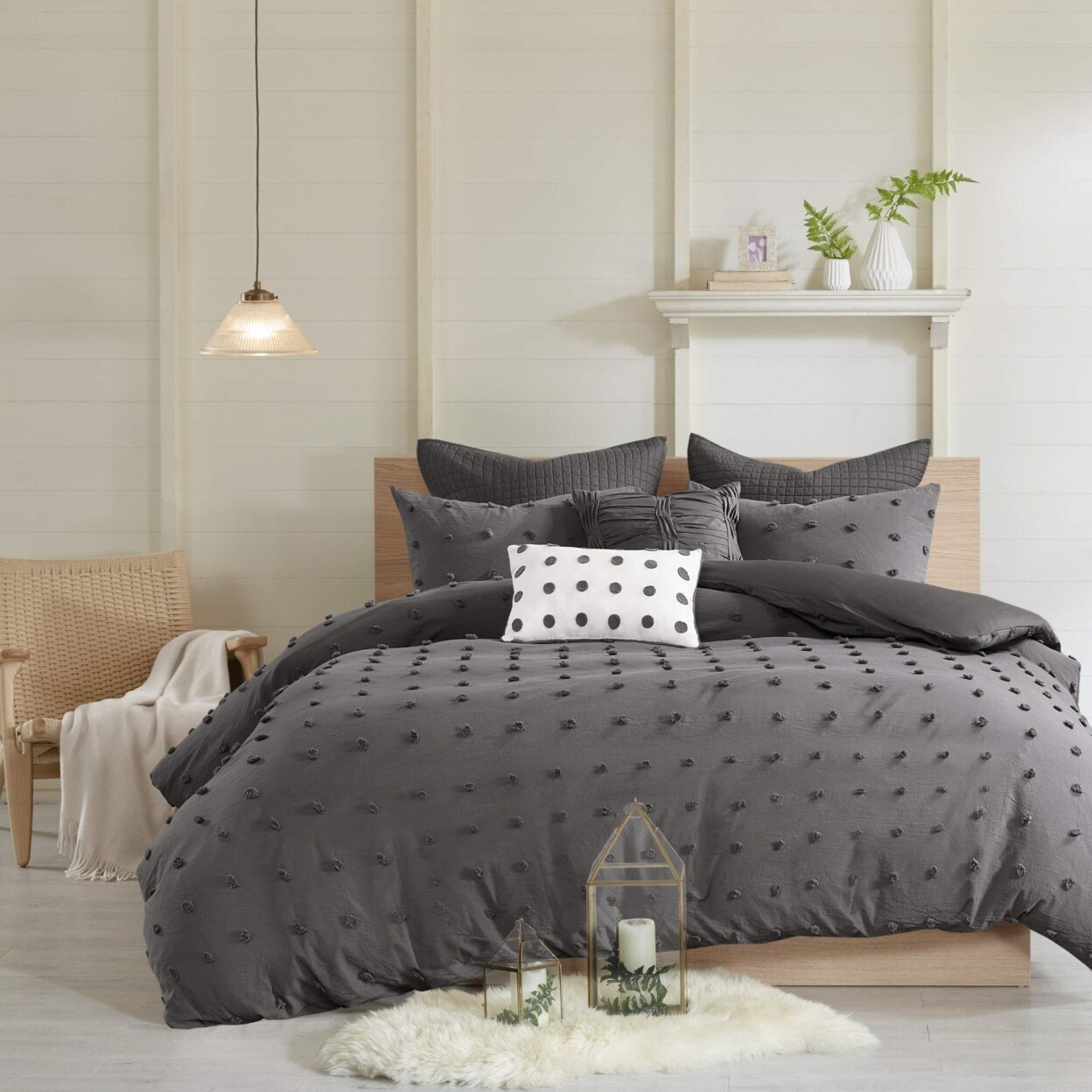 Urban Habitat Brooklyn Cotton Jacquard Comforter Set Charcoal Full/Queen