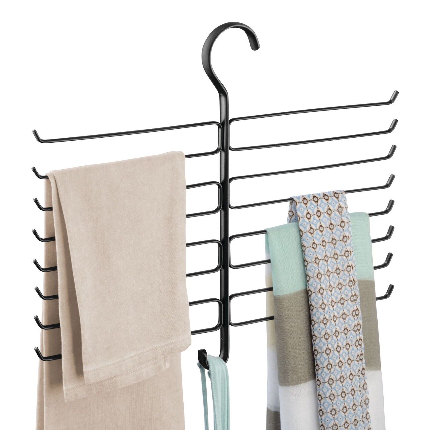 mDesign Metal Hanging Closet Storage Rack for Scarves
