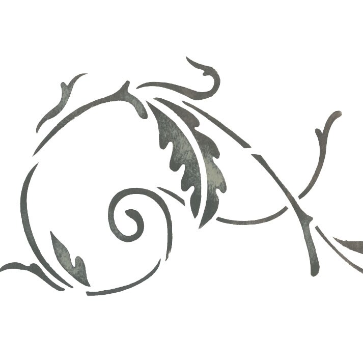 Leaf Scroll Wall Stencil | 2579 by Designer Stencils | Reusable Art Craft Stencils for Painting |