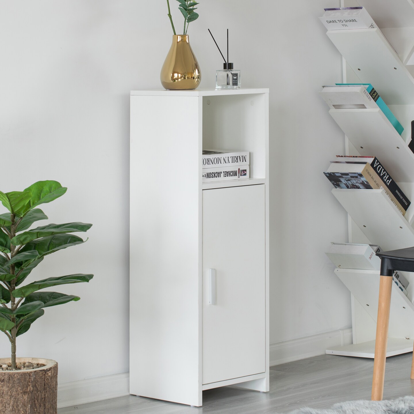Wooden Home Tall Freestanding Bathroom Vanity linen Tower Organizer ...