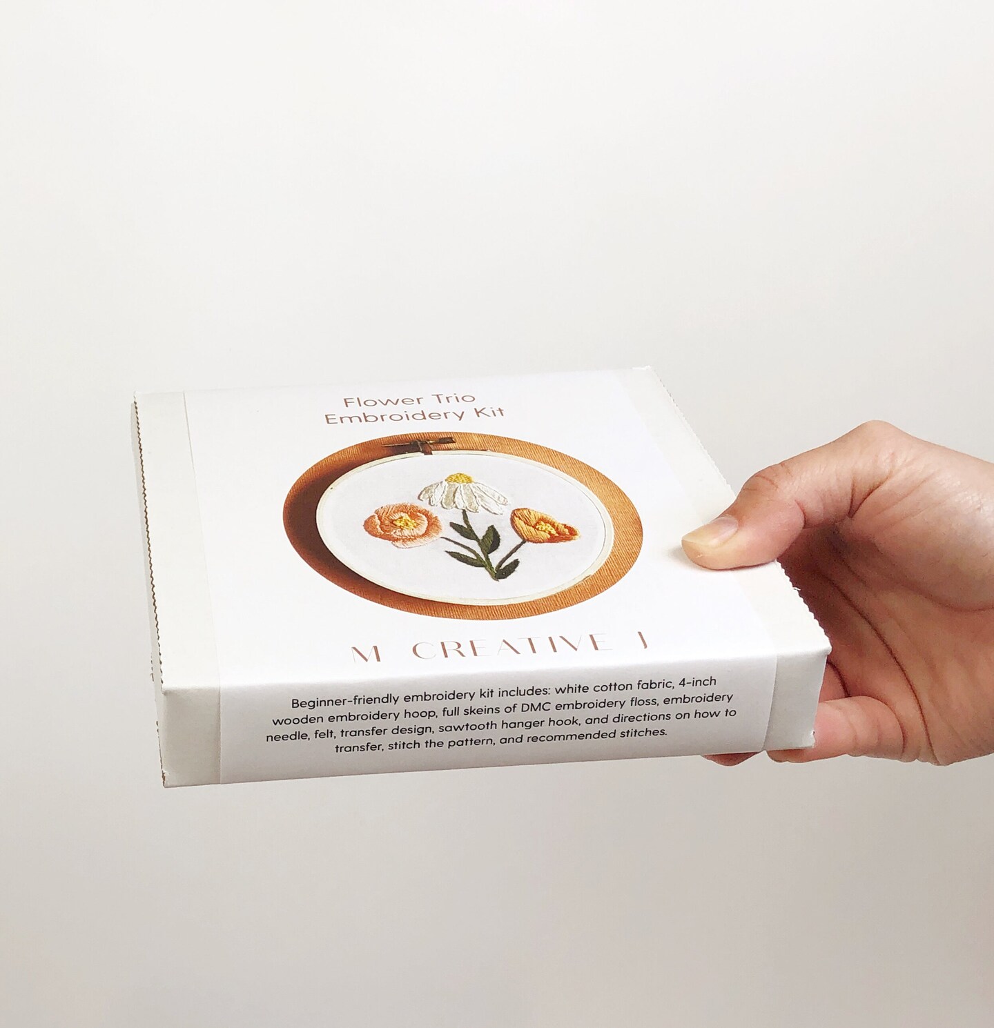 MCreativeJ Flower Trio- DIY Beginner Embroidery Craft Kit