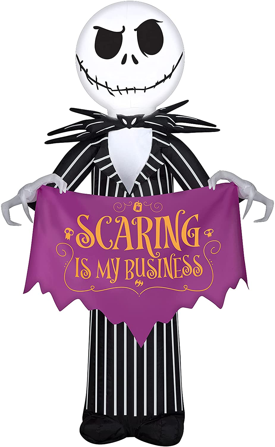 3.5' Gemmy Airblown Nightmare Before Christmas Jack Skellington Holding Banner 227458