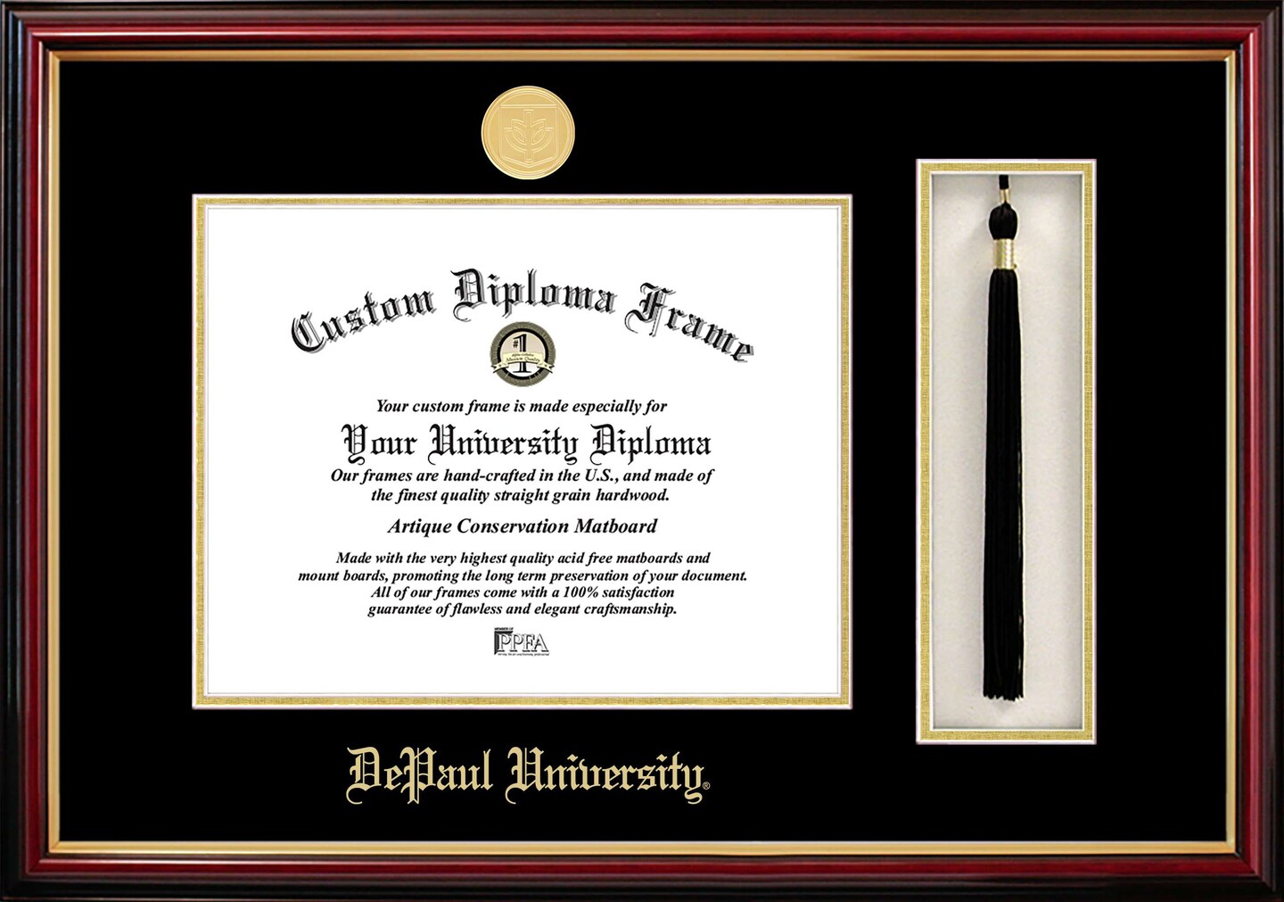 DePaul University 11w x 8.5h Tassel Box and Diploma Frame