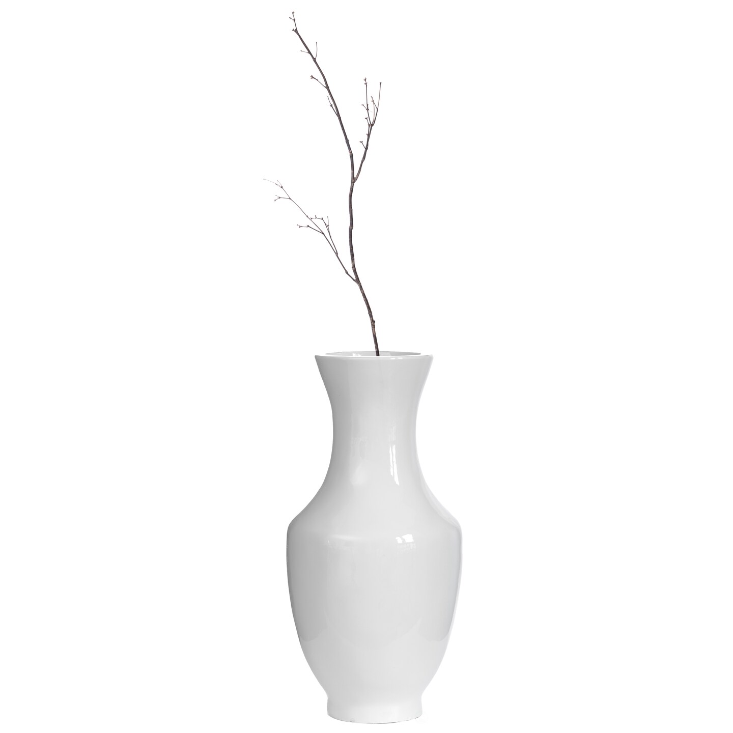 Modern Large Tall flower vase, White Unique Trumpet Floor Vase, 22 Inch High Floor Vase, Home Interior Decoration, Modern Floor Vase, Tall Floor Vases for Entryway and Living Room and Office