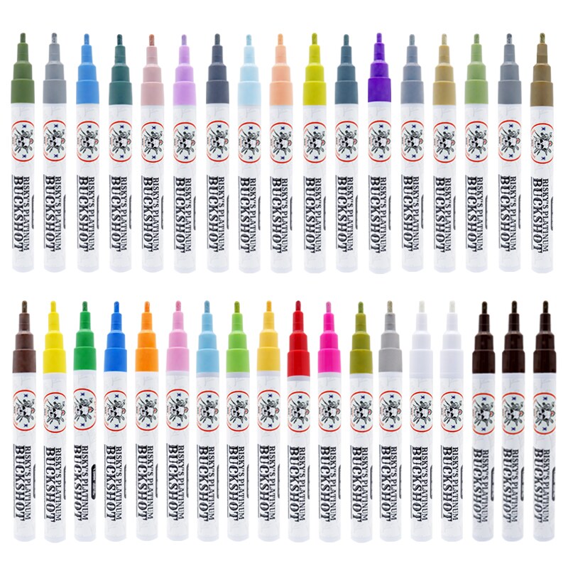 Risky's Tools of the Trade- 35 Pack 1mm Acrylic Based Paint Pens for Graffiti and Fine Art.
