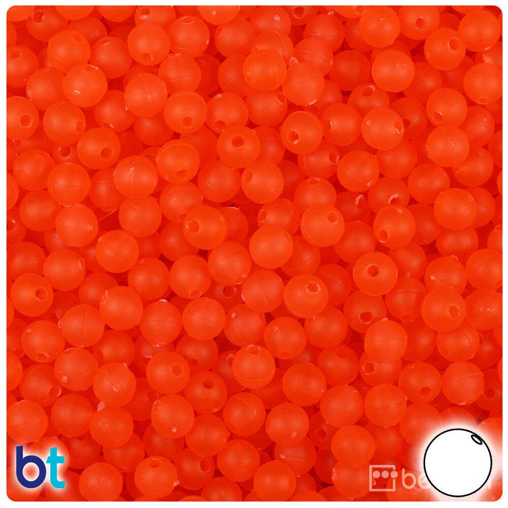 BeadTin Hyacinth Frosted 6mm Round Plastic Craft Beads (500pcs)