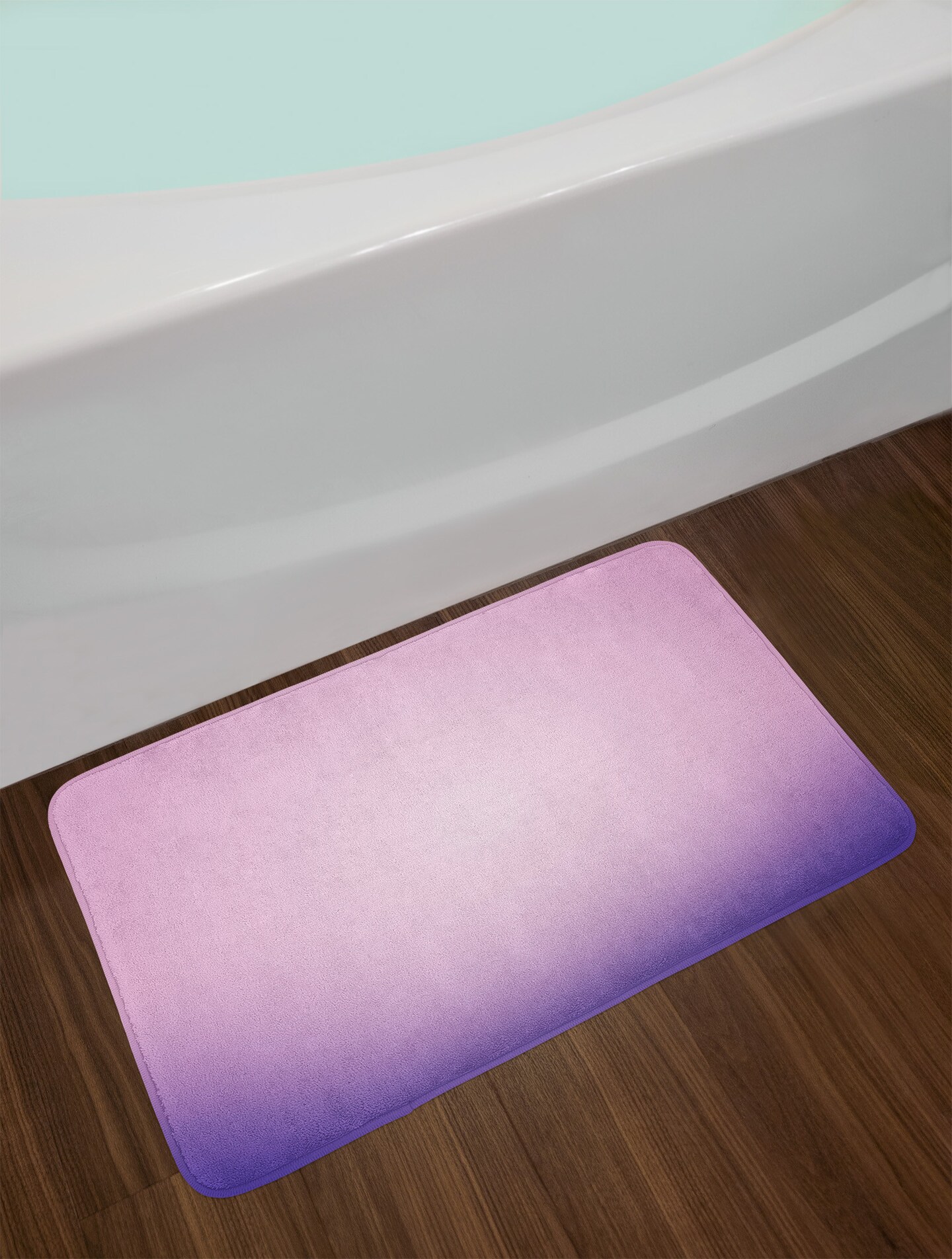 Ambesonne Lavender Bath Mat, Pink and Purple Ombre Print Modern Pastel Color Gradient Design Digital Art, Plush Bathroom Decor Mat with Non Slip Backing, 29.5" X 17.5", Lilac