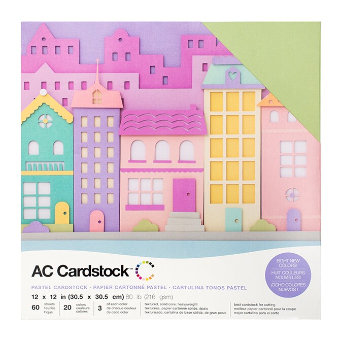 American Crafts - 12 x 12 Cardstock Pack - 60 Sheets - Pastels 376992