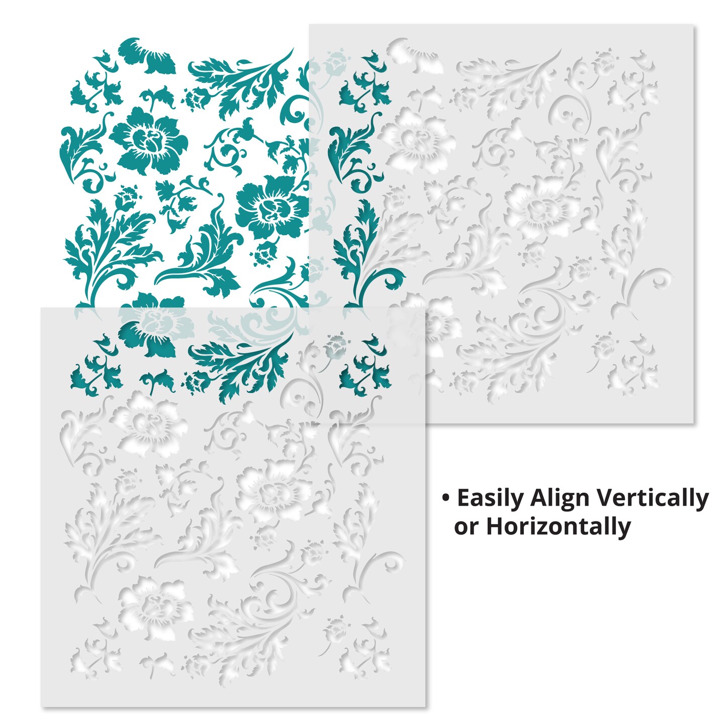 Chic Roses Wallpaper Wall Stencil | 3605 by Designer Stencils | Floral Stencils |