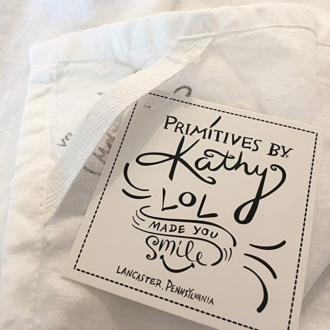 Primitives by Kathy LOL Made You Smile Dish Towel, 28&#x22; x 28&#x22;, Cotton,White, Black