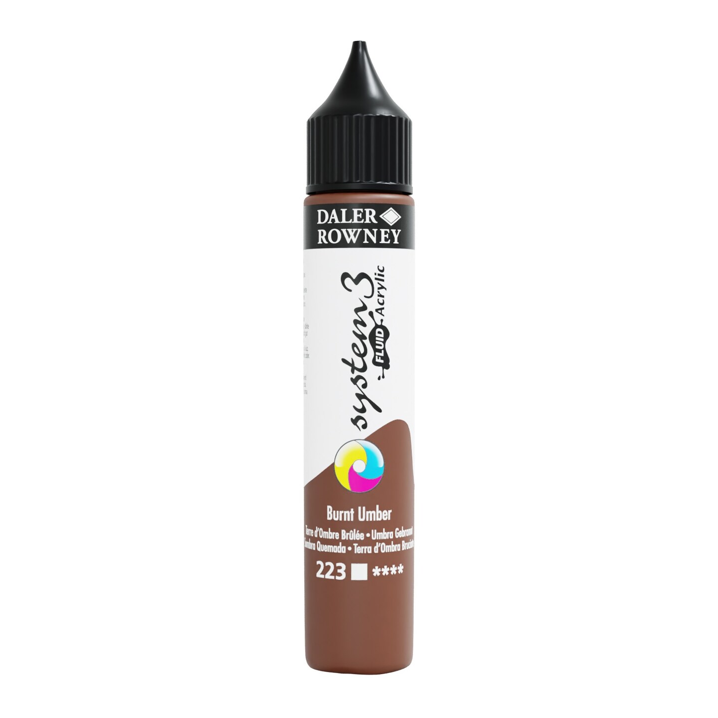 Daler-Rowney System 3 Fluid Acrylic, 29.5ml, Burnt Umber