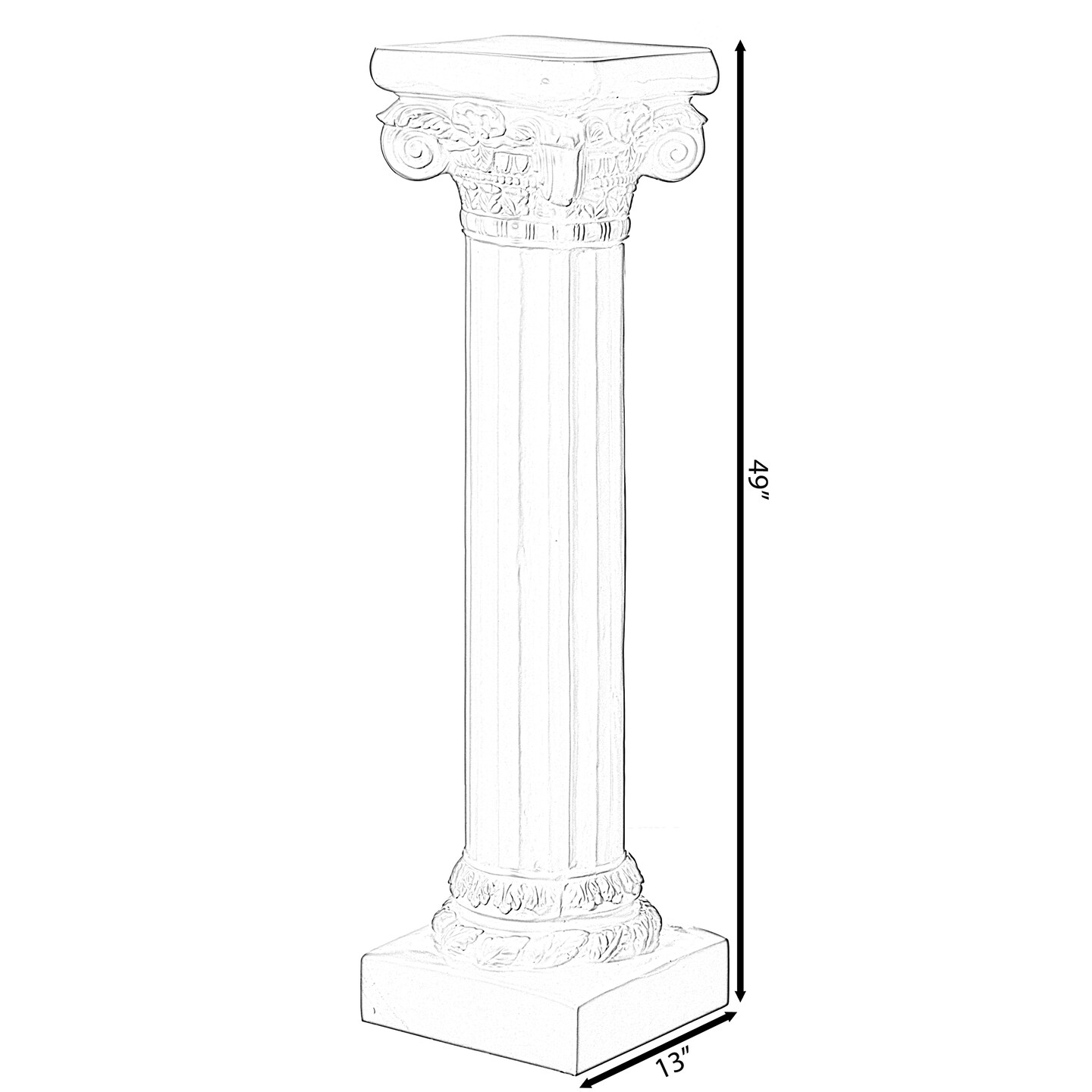 Decorative Fiberglass White Plinth Roman Style Column Ionic Piller Pedestal Vase Stand for Wedding or Party, Living Room, or Dining Room Decor - Photography Props - Sculpture Display - Greek-inspired Luxury Decor Piece with Ornate Accents