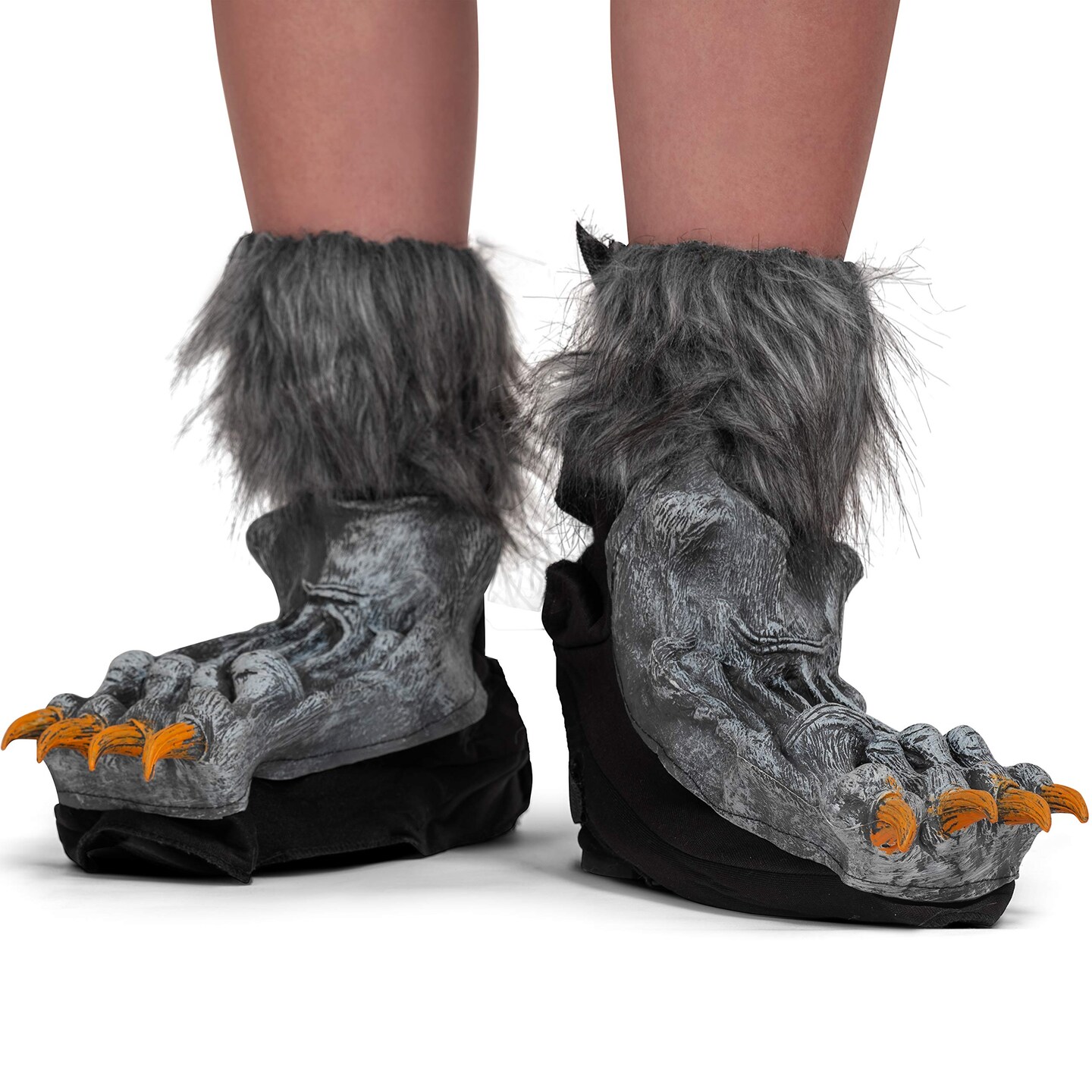 Werewolf Feet Shoe Covers - Silver Grey were Wolf Monster Foot Claws Costume Accessories