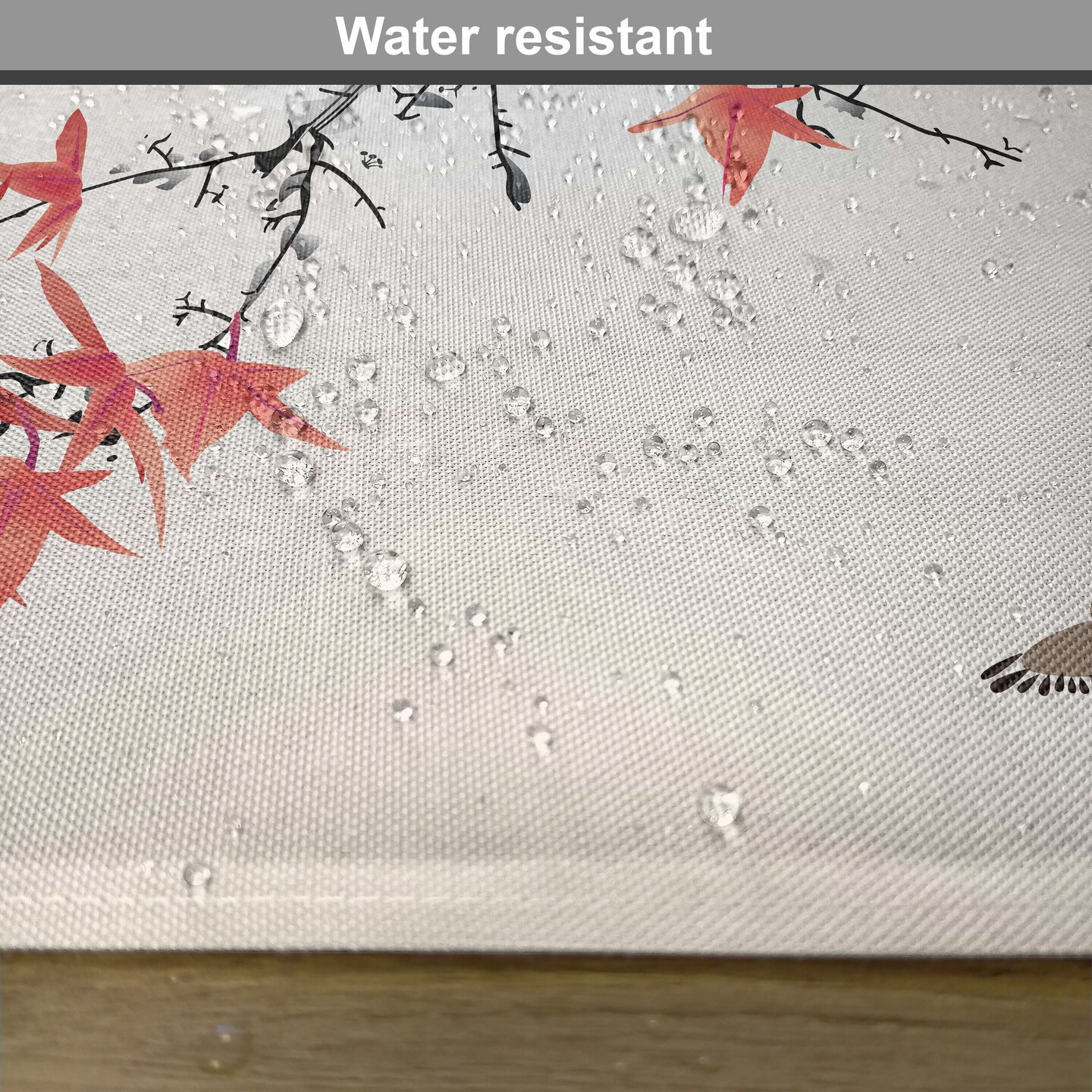 Ambesonne Japanese Place Mats Set of 4, Cherry Blossom Sakura Tree Branches Romantic Spring Themed Watercolor Picture, Washable Fabric Placemats for Dining Table, Standard Size, Black and Coral