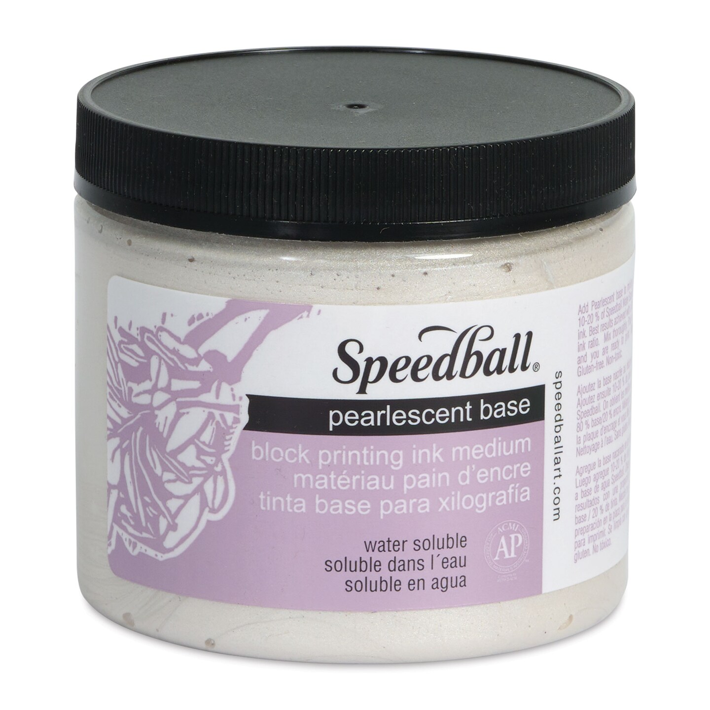 Speedball Water-Soluble Block Printing Ink Pearlescent Base - 16 oz