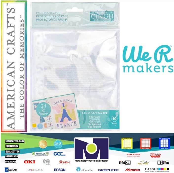 We R Memory Keepers Cinch Page Protectors 5"X7" 10/Pkg 60000692 By American Crafts