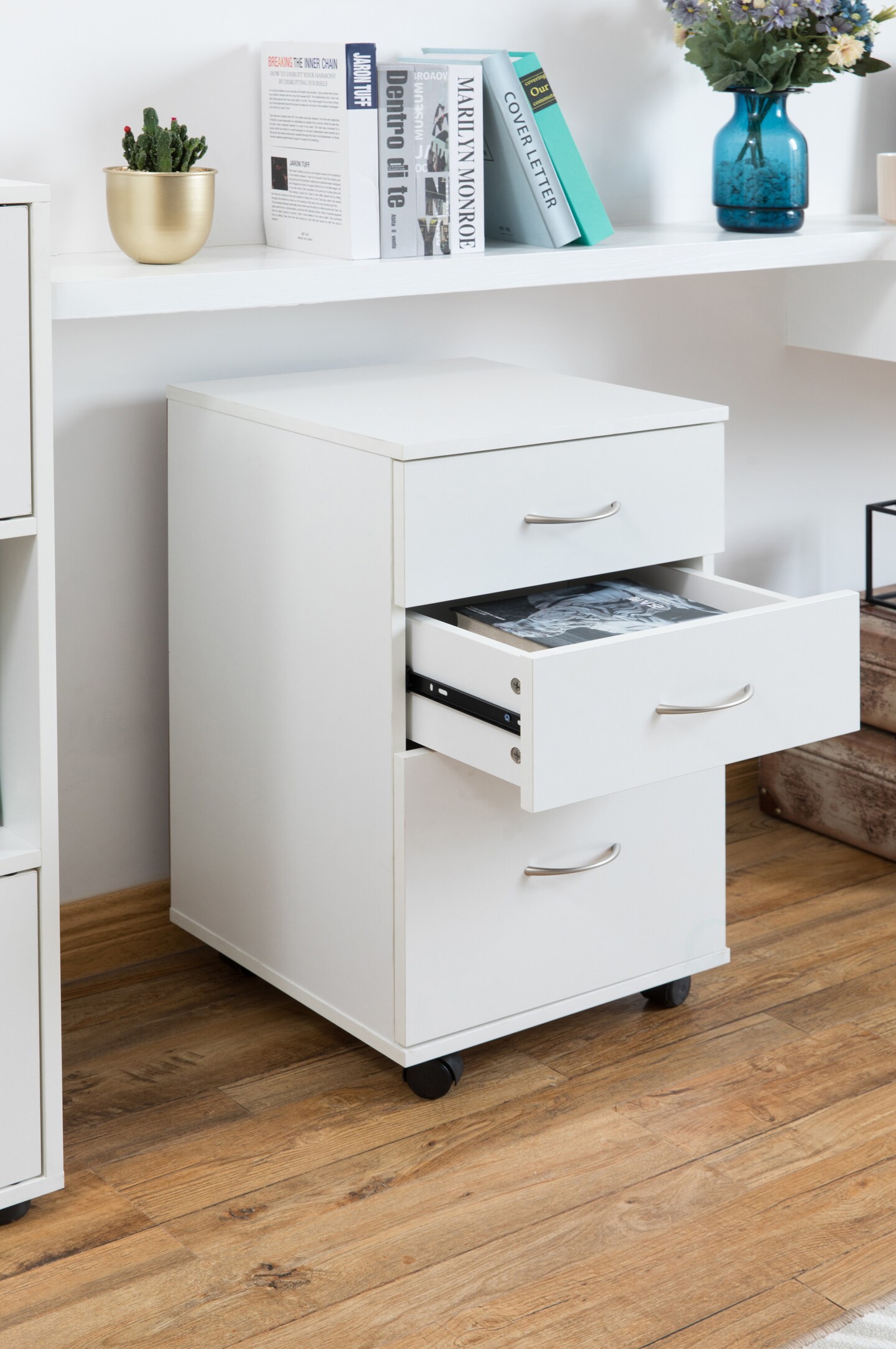Office File Cabinet 3 Drawer Chest with Rolling Casters