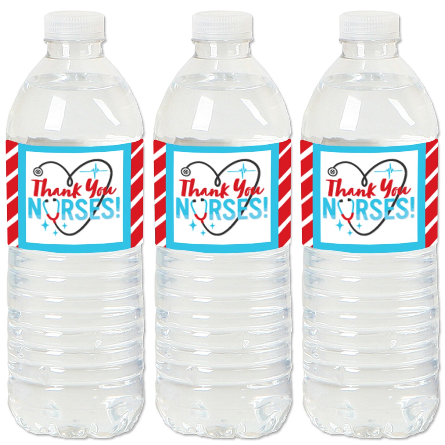Thank You Nurses - Nurse Appreciation Week Water Bottle Sticker Labels - Set of 20