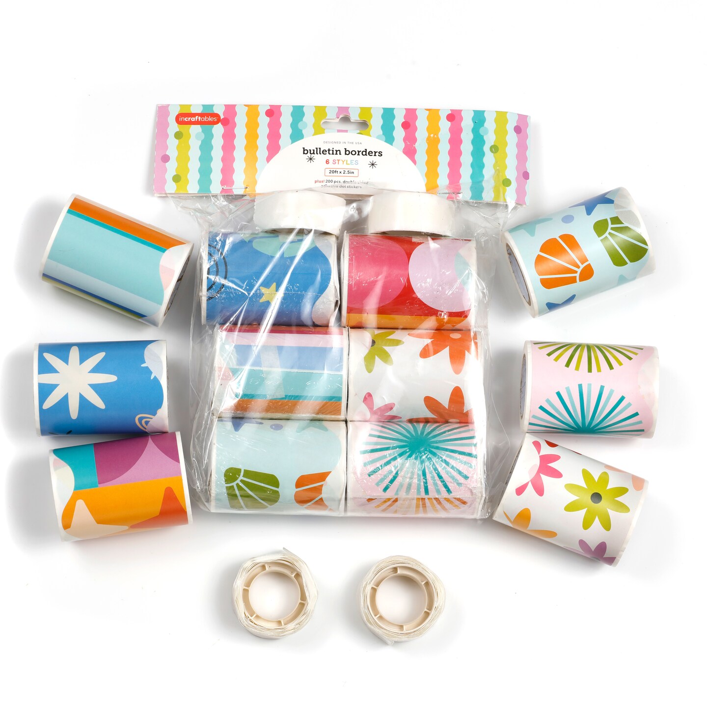 Incraftables Bulletin Board Borders 6 Rolls (120ft). Scalloped Border for Bulletin Board for DIY Decor, Graduation & Classroom Decorations. Bendy Borders Paper Design for Teachers, Adults & Kids