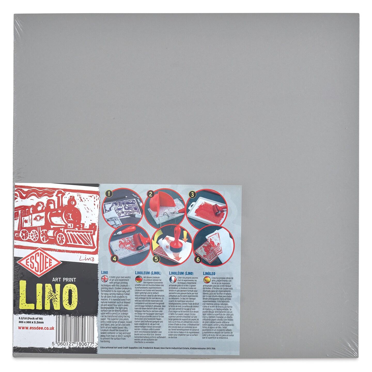 Essdee Lino Blocks - 12&#x22; x 12&#x22;, Unmounted, Pkg of 10
