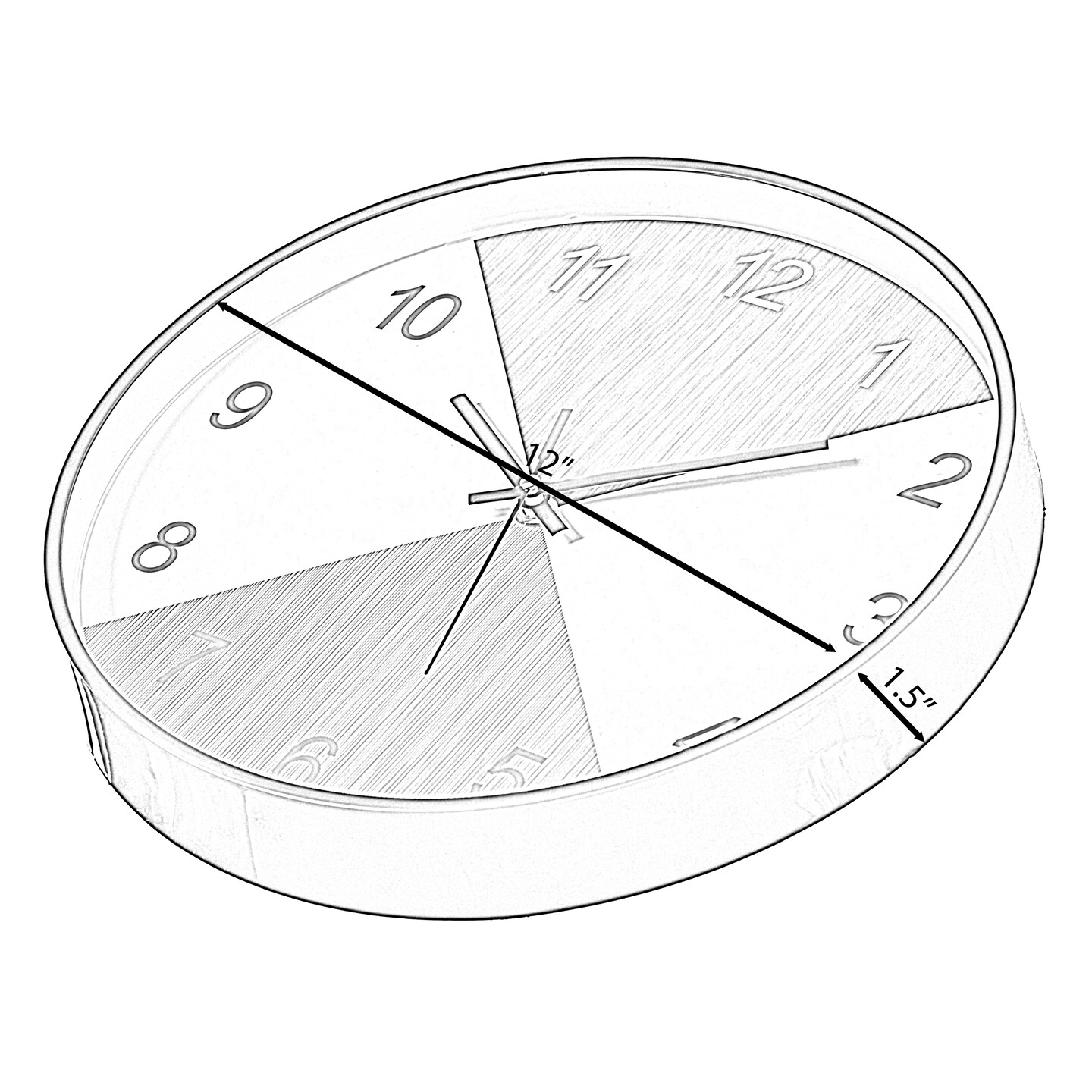 Decorative Modern Round Wood- Looking Plastic Wall Clock for Living Room, Kitchen, or Dining Room