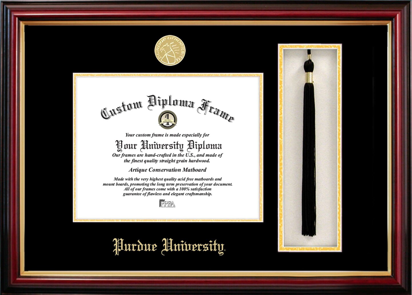 Purdue University 9.625w x 7.625h Tassel Box and Diploma Frame