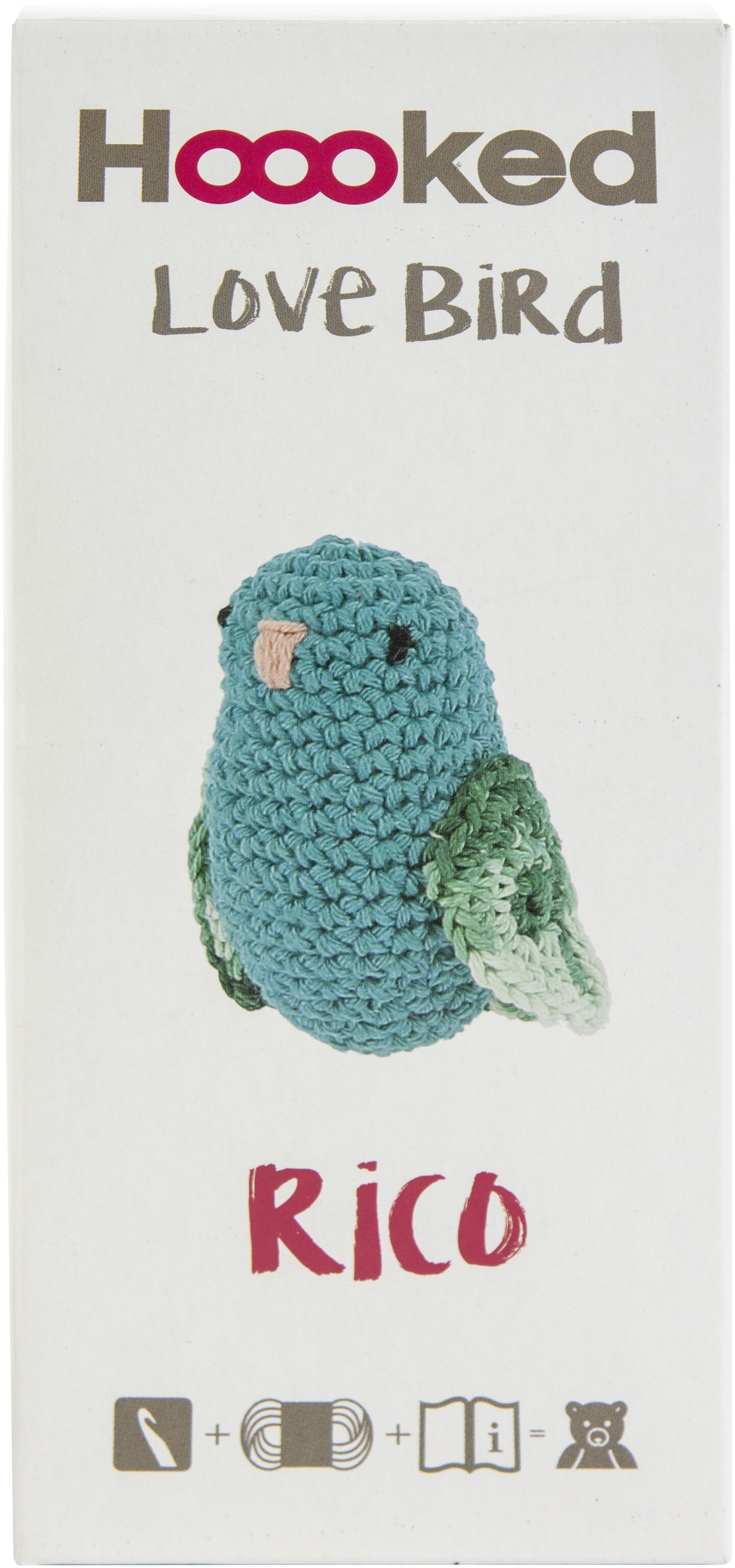 Hoooked Amigurumi Diy Kit W/Eco Barbante YarnLove Bird Turquoise