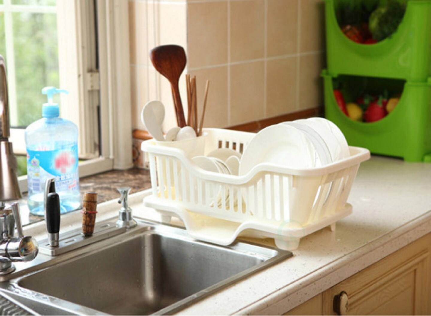 Plastic Dish Rack with Drain Board and Utensil Cup Michaels