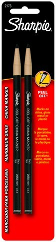 Prismacolor China Marker W/ Pull String Black 2Pk