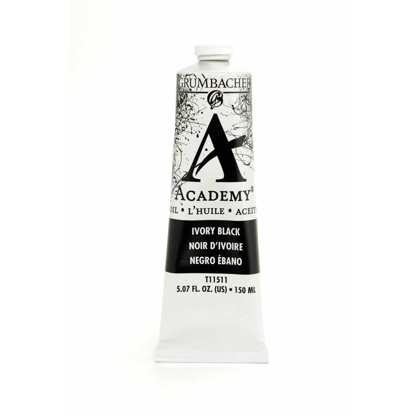 Grumbacher Academy Oil Paint, 150 ml/5.07 oz, Ivory Black Michaels