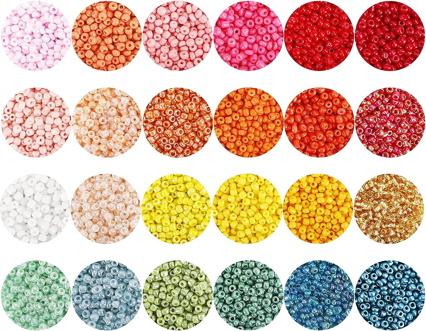 44000pcs 2mm Glass Seed Beads for Bracelet Making Kit, 48 Colors Small Beads, Craft Beads Kit for Jewelry Making, with 2 Storage Boxes, Charms, Jump Rings and Clear Elastic String Cord