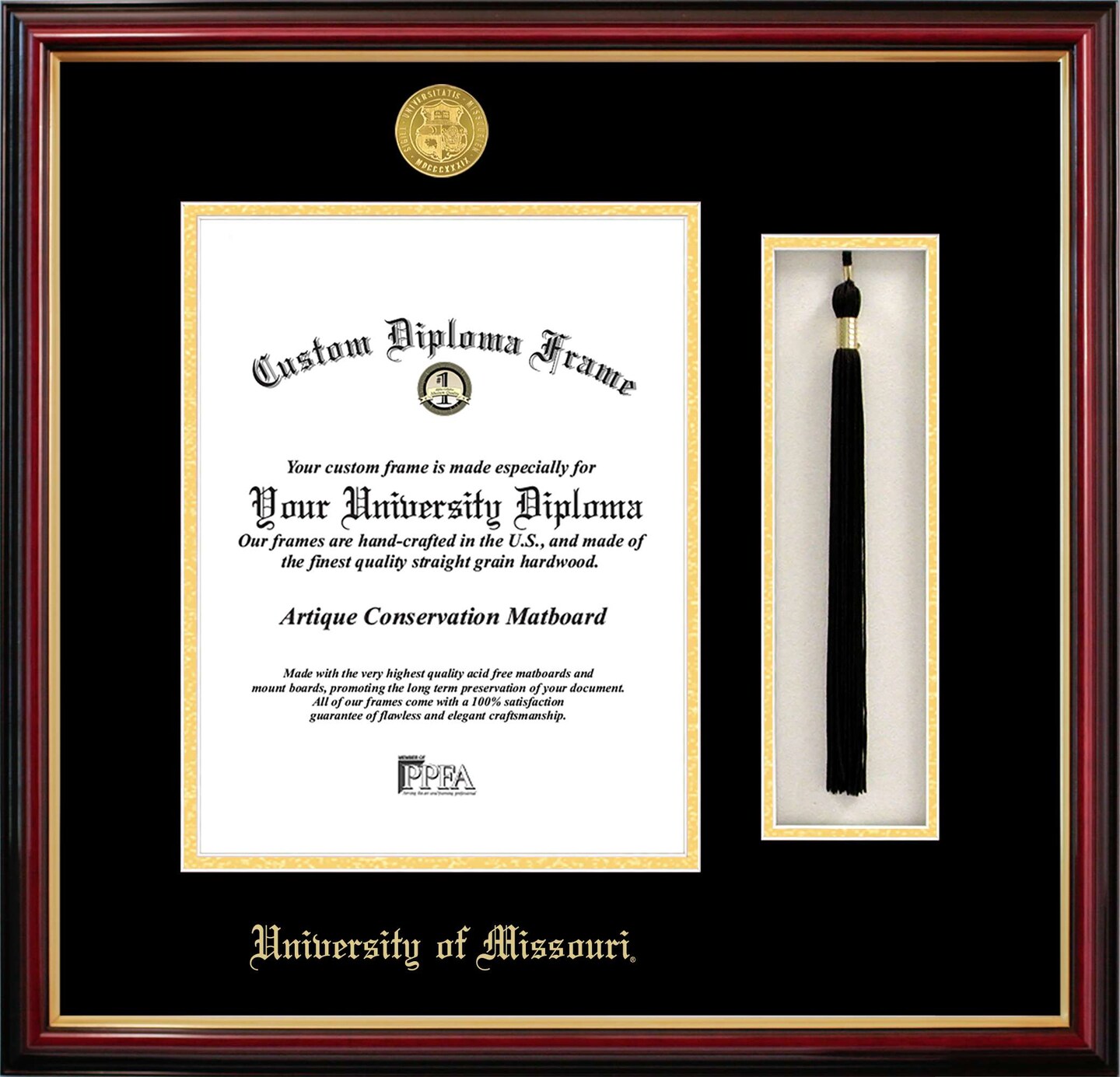 University of Missouri 8.5w x 11h Tassel Box and Diploma Frame