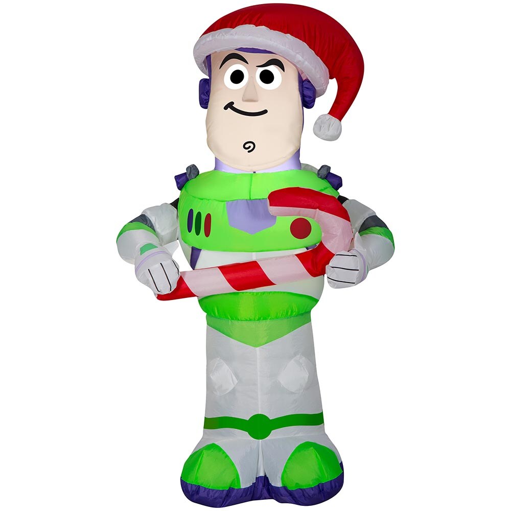 3.5&#x27; Gemmy Airblown Toy Story&#x27;s Buzz Lightyear w/ Candy Cane 115939