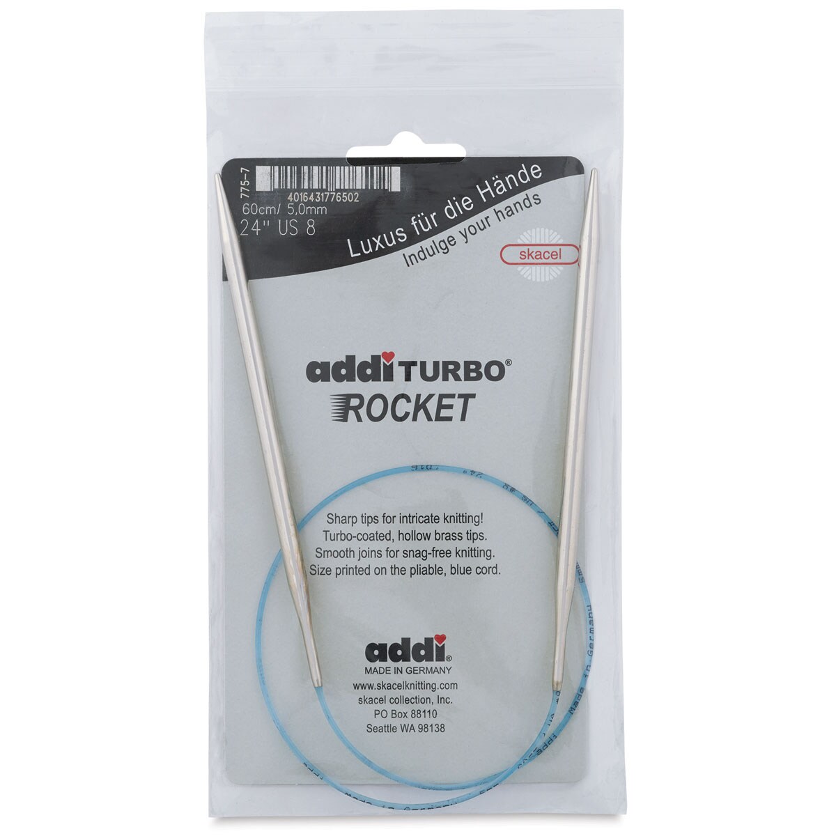 Addi Turbo Rocket Circular Knitting Needles - Size 8, 24" Length