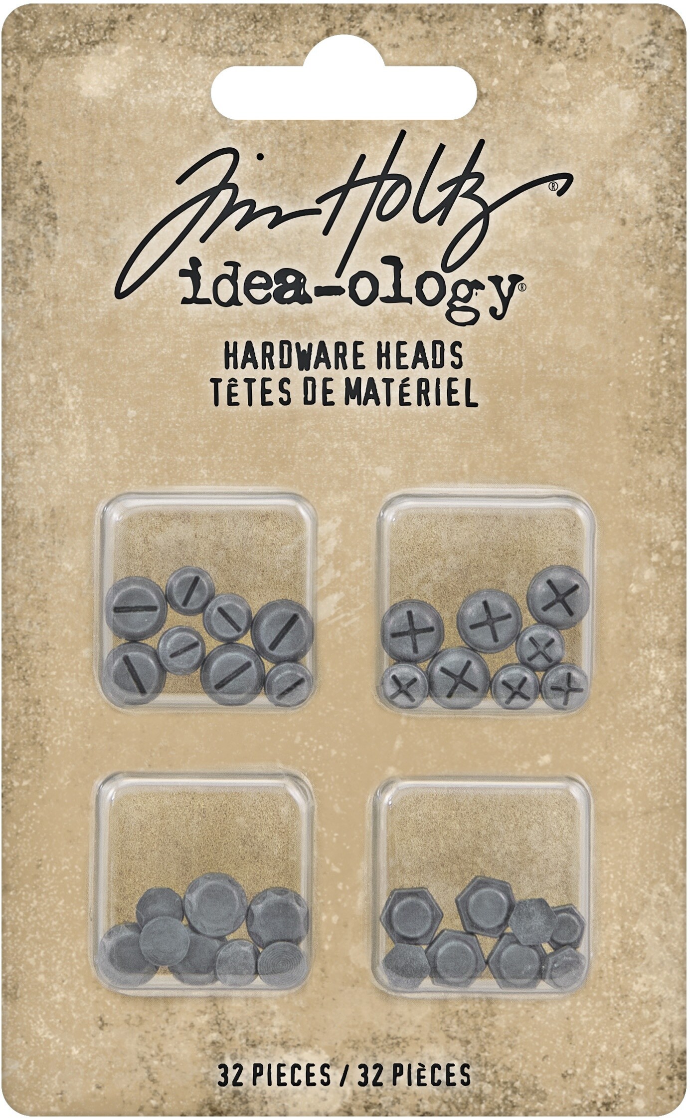 Idea-Ology Metal Hardware Heads 32/Pkg-Flatback | Michaels