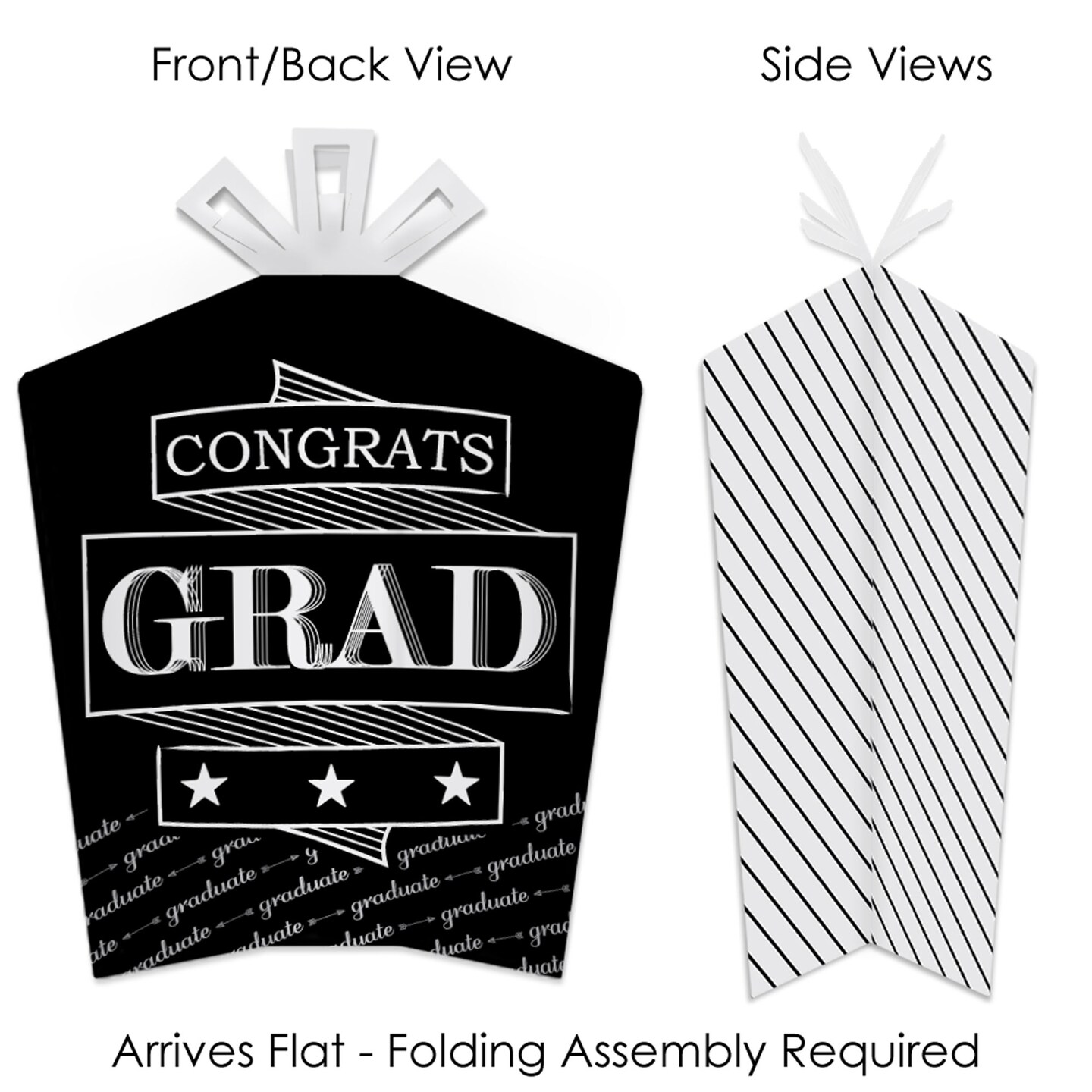 Big Dot of Happiness Graduation Cheers - Table Decorations - Graduation Party Fold and Flare Centerpieces - 10 Count