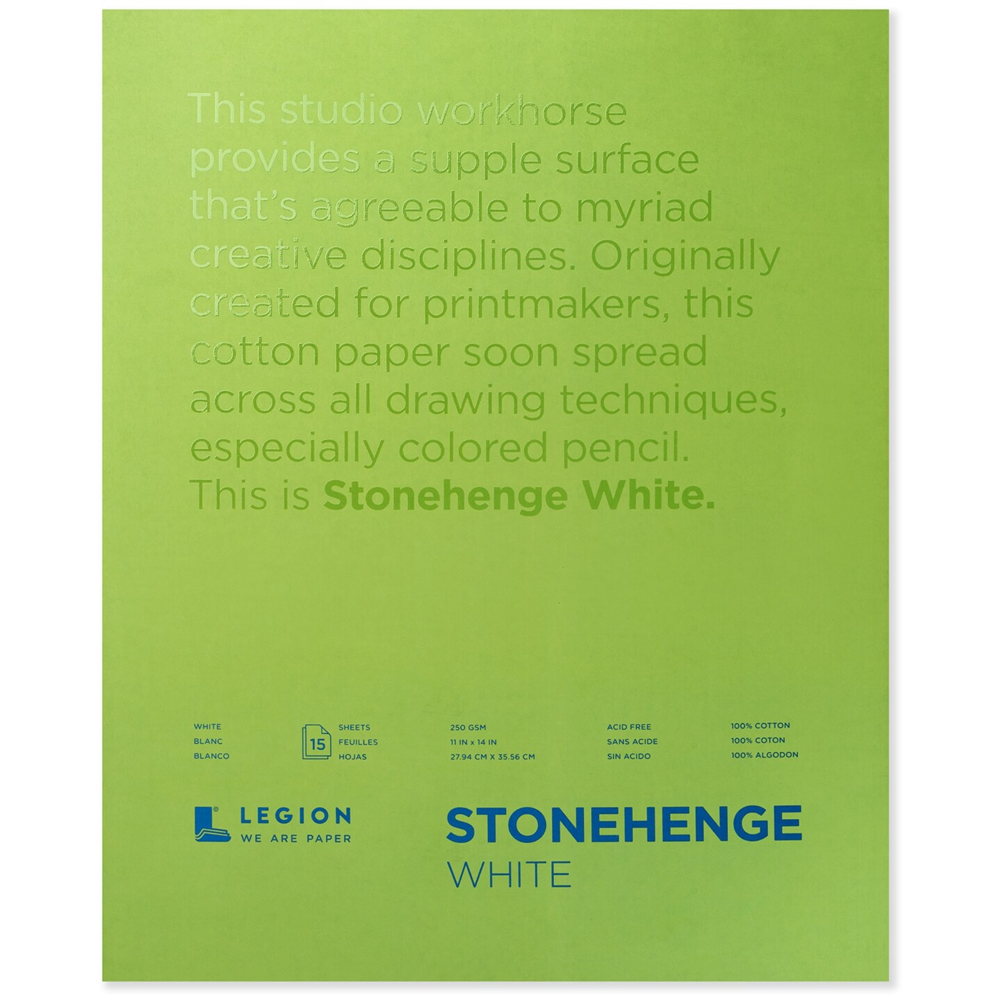 Legion Paper Stonehenge Pad 11 By 14 Inches White 15 Sheets Michaels