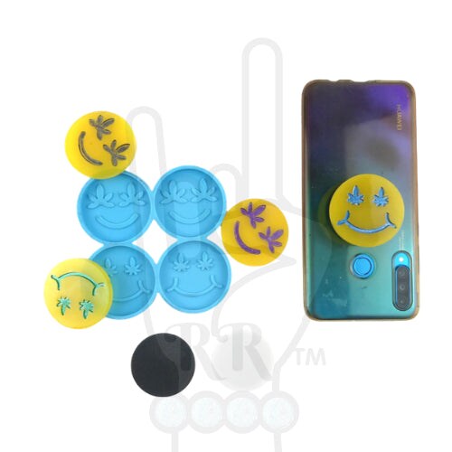 Nice Guy Happy Face Hemp Phone Grip Silicone Mold Set for