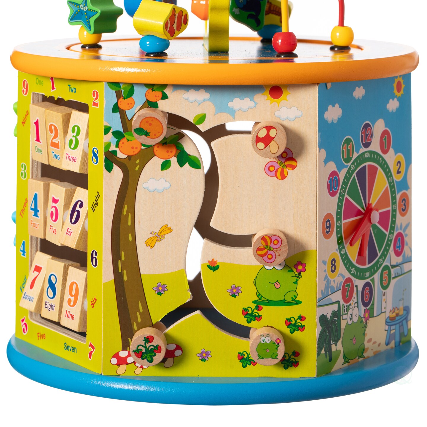 8 in 1 Colorful Attractive Wooden Kids Baby Activity Play Cube, Fun Toy Center For Playroom, Nursery, Preschool, and Doctors&#x27; Office