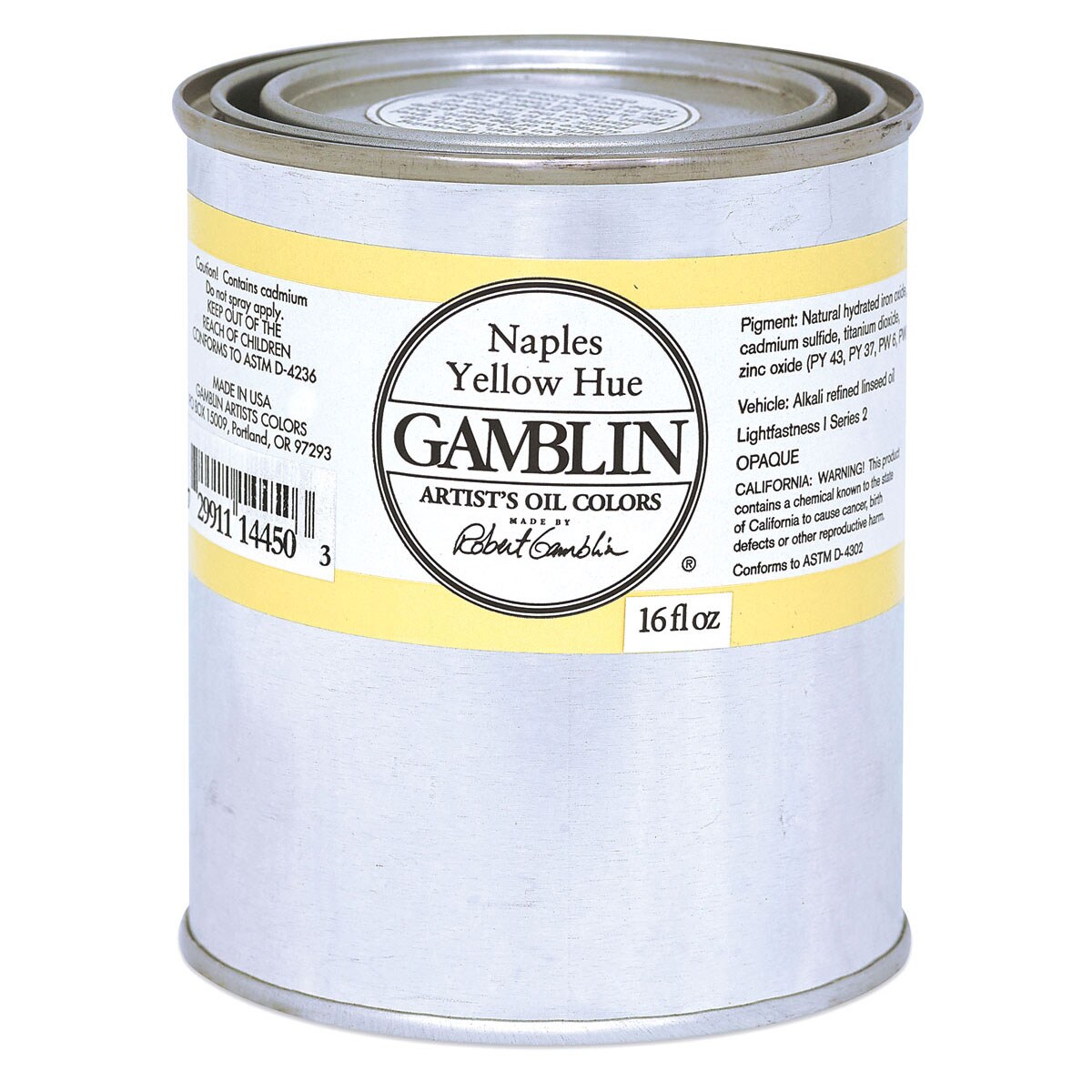 Gamblin Artist's Oil Color - Naples Yellow, 16 oz Can | Michaels