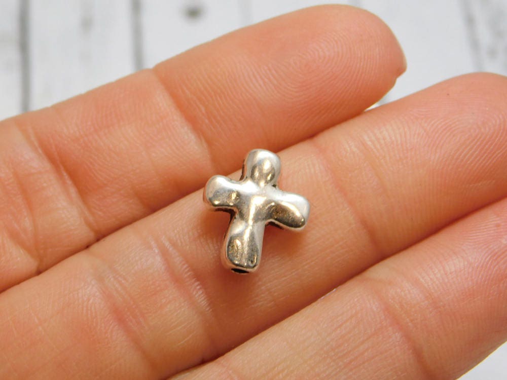 *15* 14x12mm Antique Silver Cross Beads