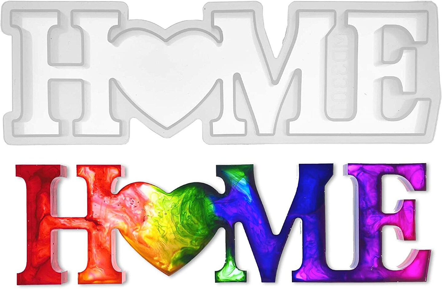 Pixiss Home Silicone Mold for Epoxy Resin, Letter Molds for Casting Decorations