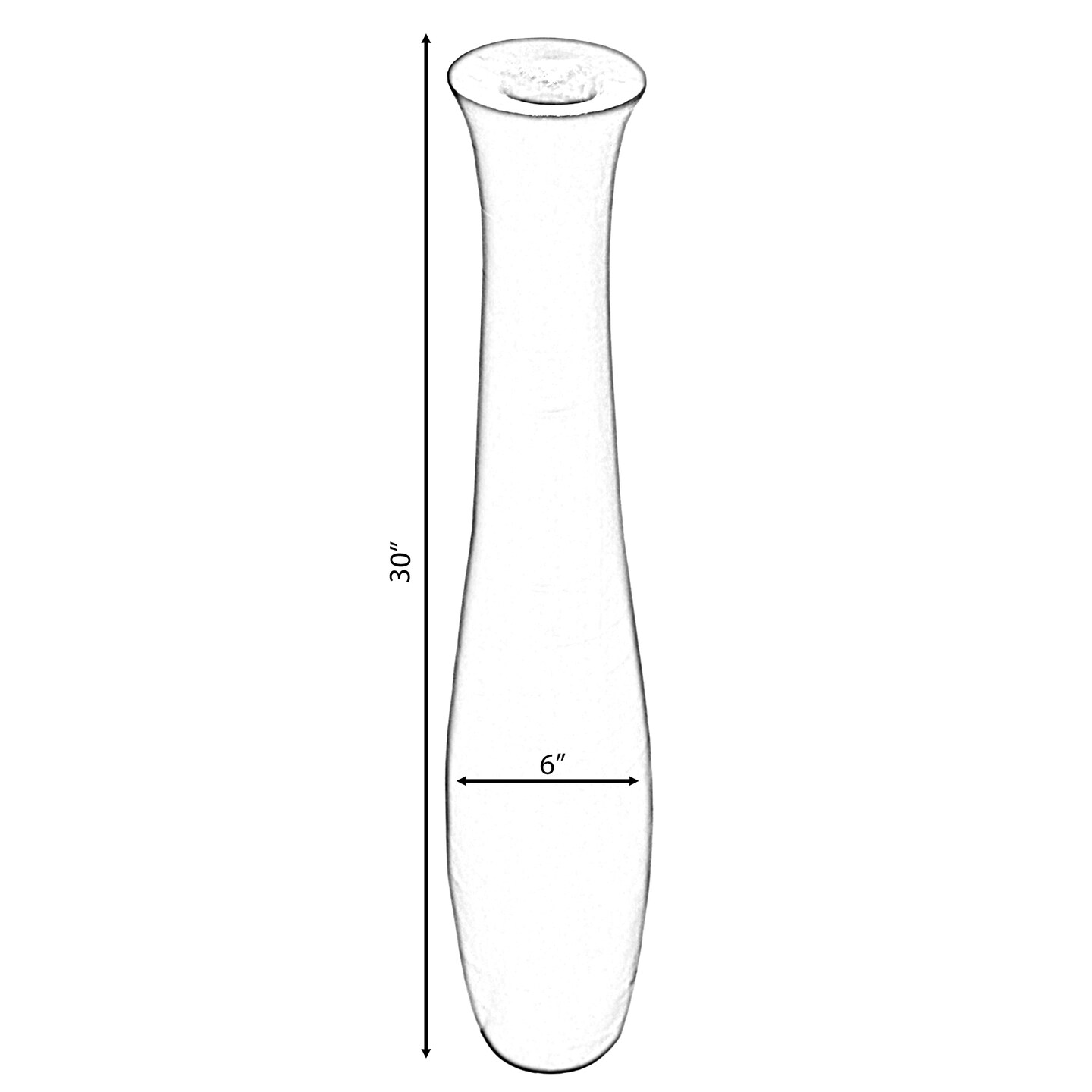 Brown Decorative Contemporary Mango Wood Curved Shaped Floor Vase, 30 Inch