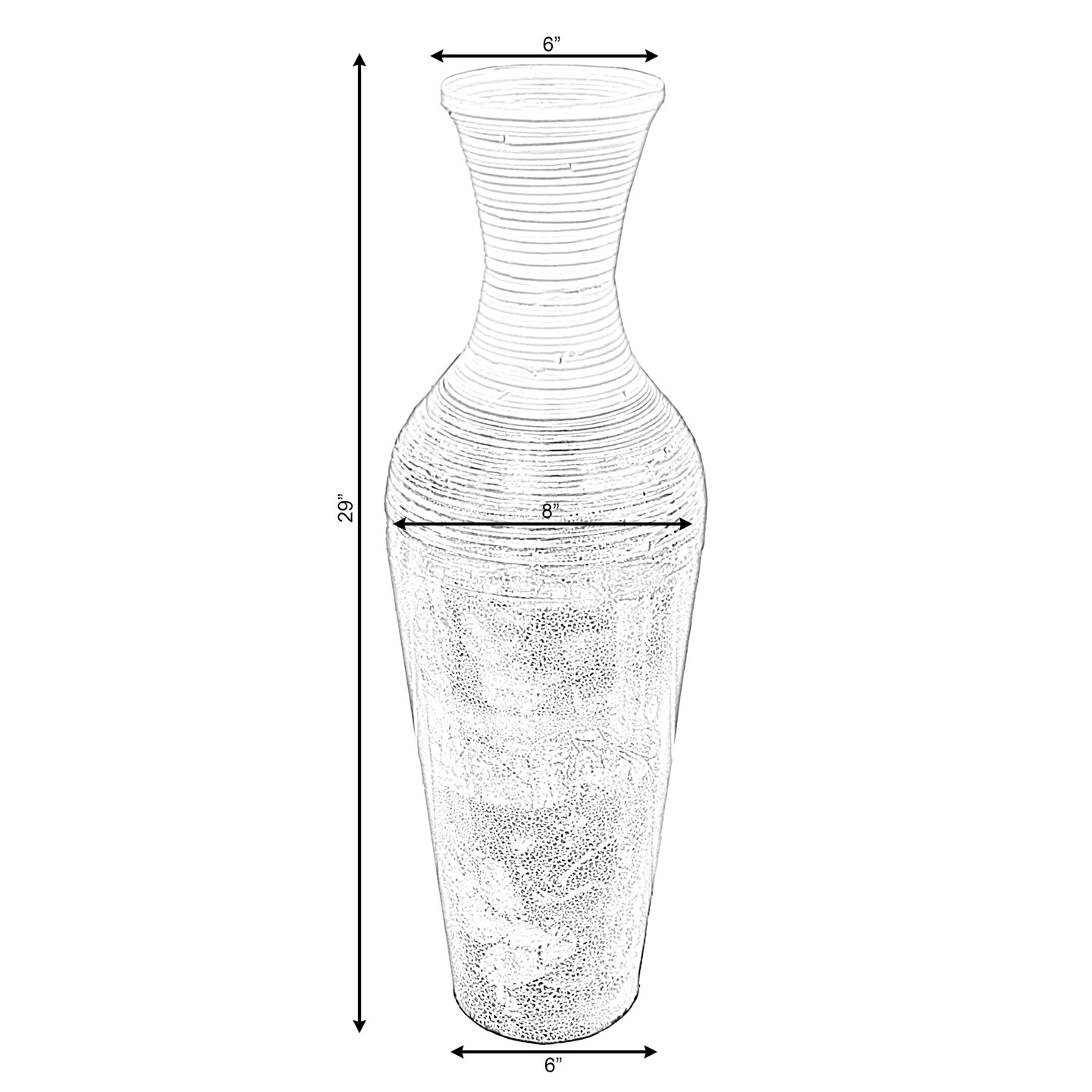 Uniquewise Tall Vases for Floor, Large Contemporary Bamboo Floor Vase for Dining, Living Room, Entryway Decoration Fill It with Dried Branches or Flowers, 29