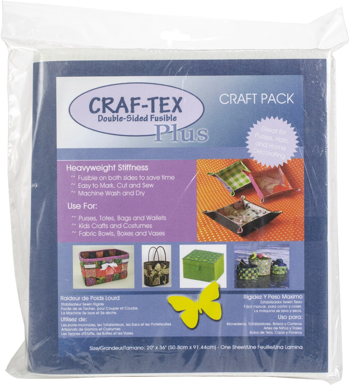 Bosal Craf-Tex Plus Double-Sided Fusible Foam Craft Pack-20"X36"
