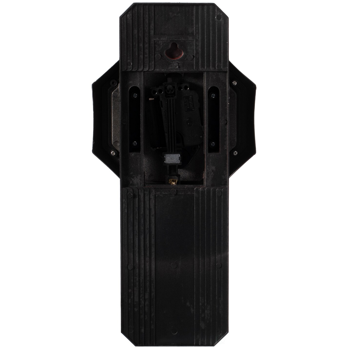 Wood-Look Pendulum Plastic Wall Clock, Vintage Farmhouse Decor for Living Room, Kitchen, or Dining Room, Silent Clock with Roman Numerals, Battery Powered, Large Decorative Wall Clock, Easy-to-Read