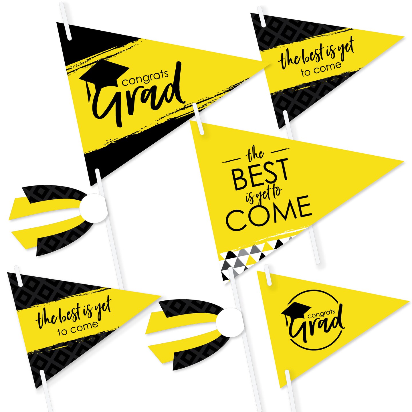 Big Dot of Happiness Yellow Grad - Best is Yet to Come - Triangle ...