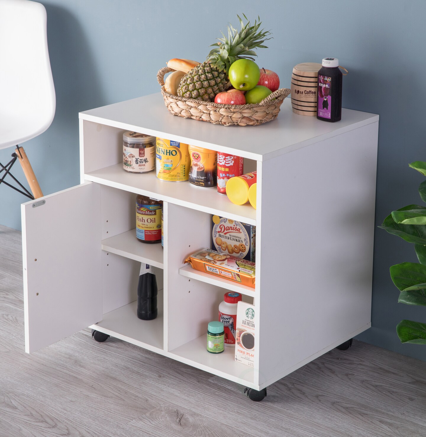 Printer Kitchen Office Storage Stand With Casters